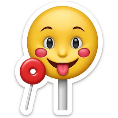 Smirking emoji licking a lolipop sticker