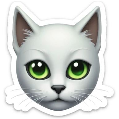 Black cat with green eyes with a halo sticker