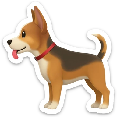 dog with tounge out licking sideways, sideview sticker