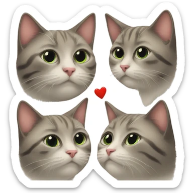 Cat with girl kiss at nose sticker