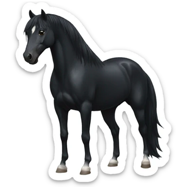 Black horse sticker