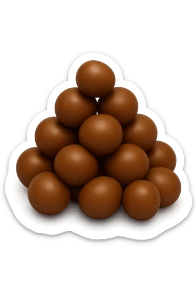 EMOJI STILE IPHONE 3D DI UNa montagna di feci a palline stile emoji iphone E FALLO MOLTO REALISTICO IN 3D sticker