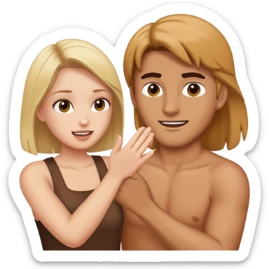 Girl slapping guy sticker