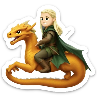 Legolas riding a dragon  sticker