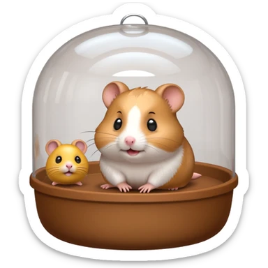 hamster cage, 3D emoji style sticker