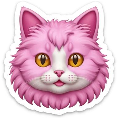 Cat loving cat pink sticker