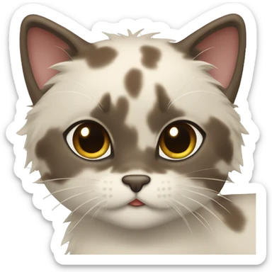 Rag doll kitten with brown seal points sticker