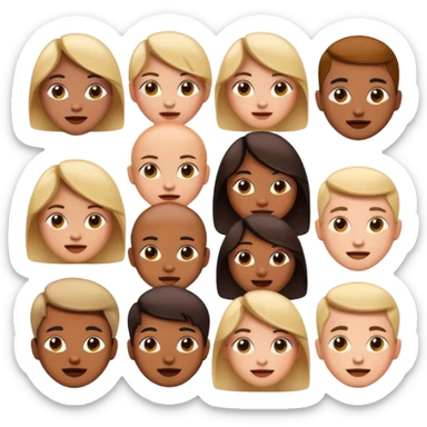 Trendy emoji faces  sticker