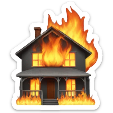 House on fire sticker