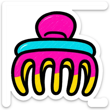 hairclip, vibrant and playful, pop colors style sticker