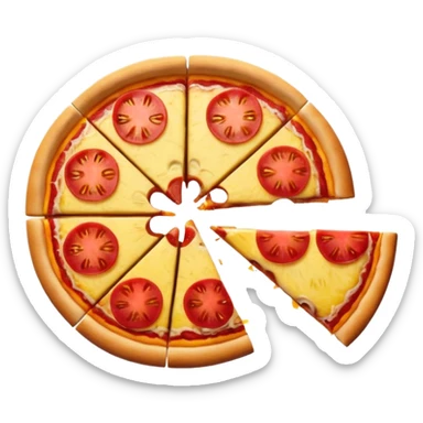 pizza slice with half a pineapple on top, apple style emoji sticker