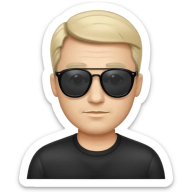 Combover haircut with sunglasses sticker