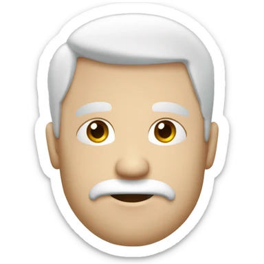 Hombre blanco sin cabello y ojos azules lana tanto un dado como ok sticker