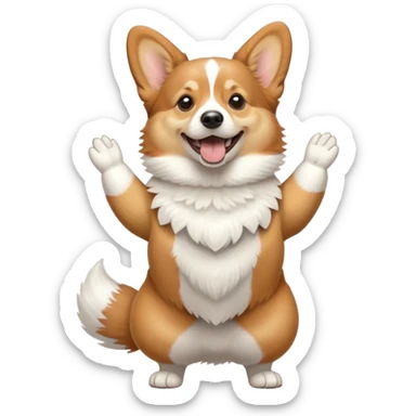 Corgi stands on its hind legs sticker