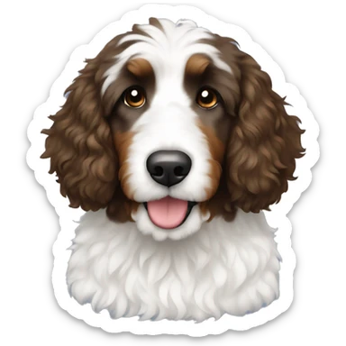 bernedoodle with more white on fave  sticker