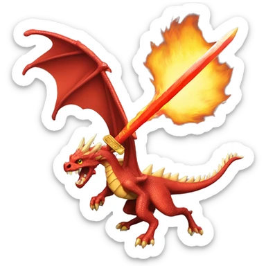 Imperia Roman fire dragon with a flaming sword sticker