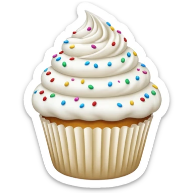 Glitter White Cupcake sticker