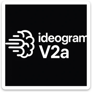 recreate this logo with text of "ideogram V2a", MAKE IT FIT IN SQAURE  sticker