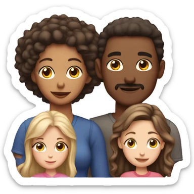 five white family members with two daughters and a son sticker