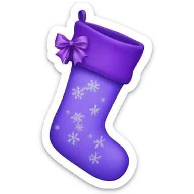 Purple Christmas stocking with bow sticker