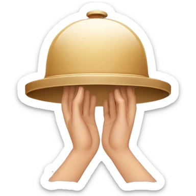 hands with tray and cloche sticker