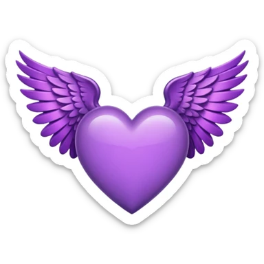 Purple heart with wings in each side and faint light sticker