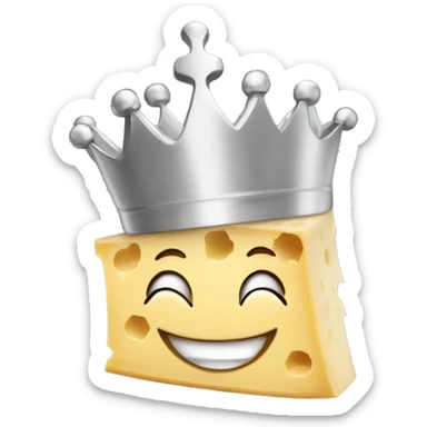 parmesan cheese is laughing with crown sticker