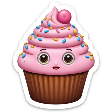 cupcake love cute with big toon eyes sticker
