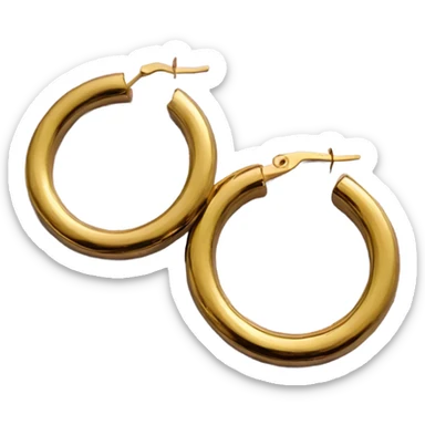 minimal gold hoop Earrings closeup sticker