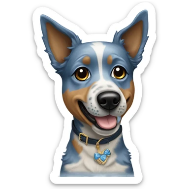 blue heeler in blue heels sticker