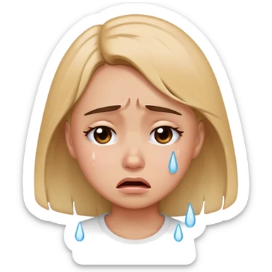Girl cry sticker