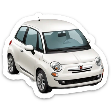 Small jack Russell driving White Fiat 500L 2010  sticker