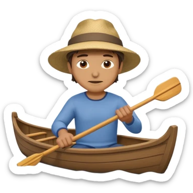 man rowing boat in Water Sports with water sticker