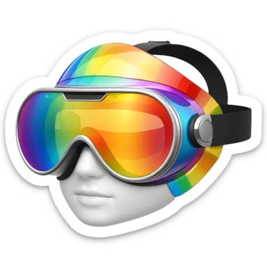 gold simulation rainbow visor goggles sticker