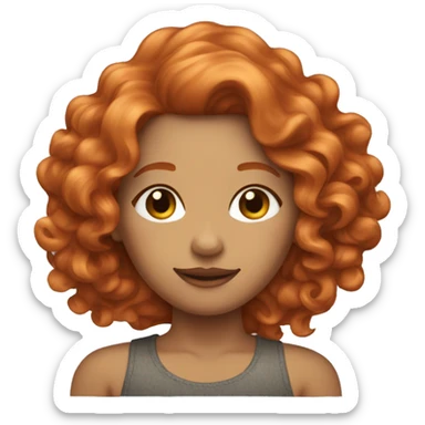 ginger wavy hair woma sticker