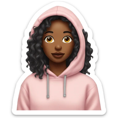 SZA wearing a light pink hoodie sticker