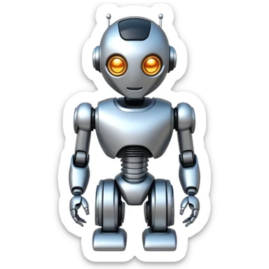 cool and modern robot to represent an AI agent sticker