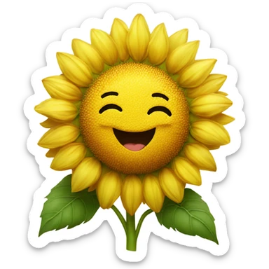 Cute and Smiling lebanese sunflower   sticker