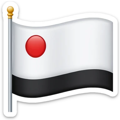 Two colored flag, white on top and black on bottom. sticker