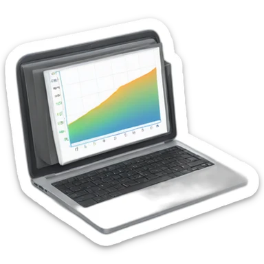 Laptop screen with metrics sticker