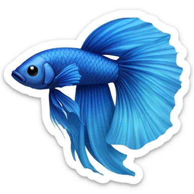 blue betta fish in bow sticker