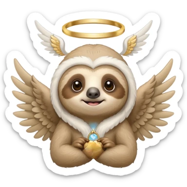 sloth angel sticker