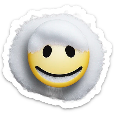 Smiley emoji behind a pile of white salt  sticker