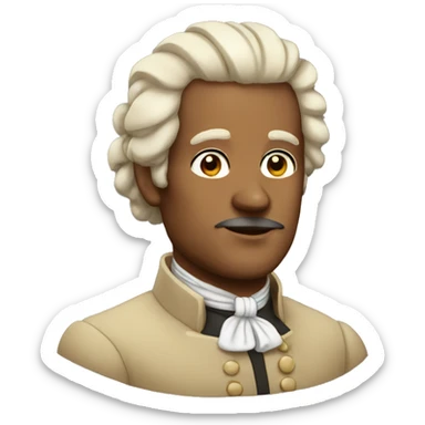 colonial man with hair in bun sticker