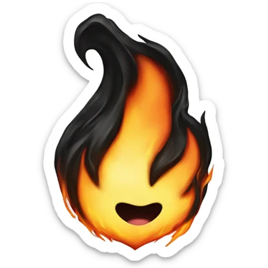 Black flaming heart sticker