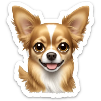 Long hair Chihuahua light brown and white sticker