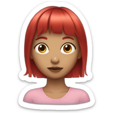 girl red hair with bang sticker