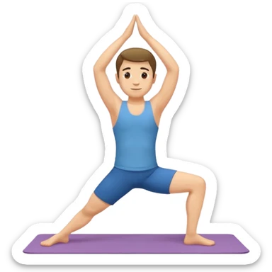 man doing yoga sticker