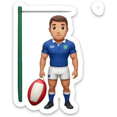 rugbyman et poteau de rugby sticker