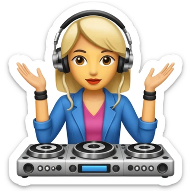 woman dj sticker